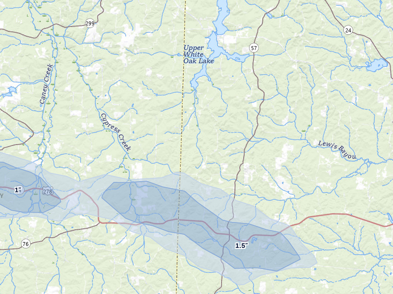 NEXRAD radar-signature map of the hail storm over Chidester, AR on May 8, 2026