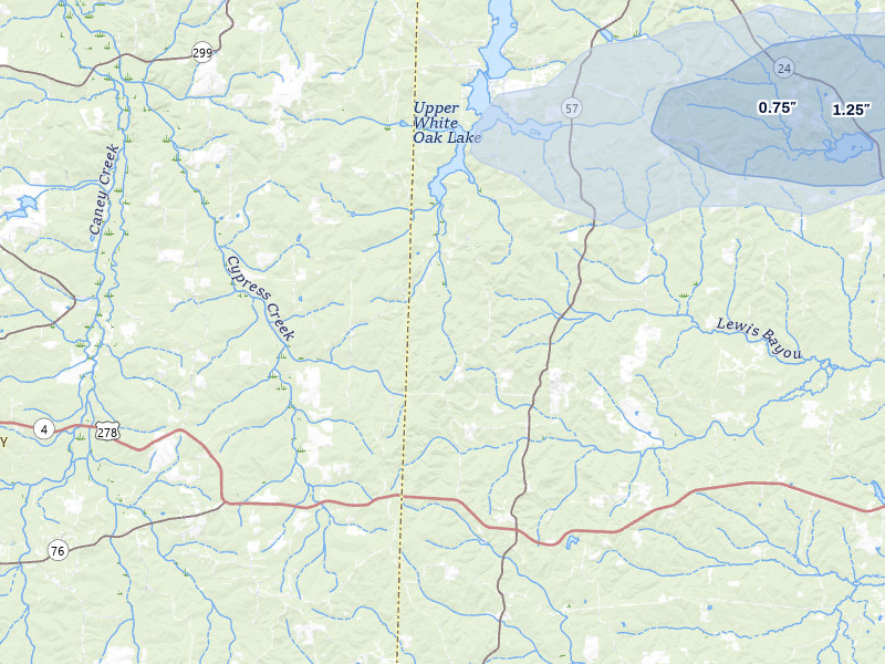 NEXRAD radar-signature map of the hail storm over Chidester, AR on Jul 6, 2026