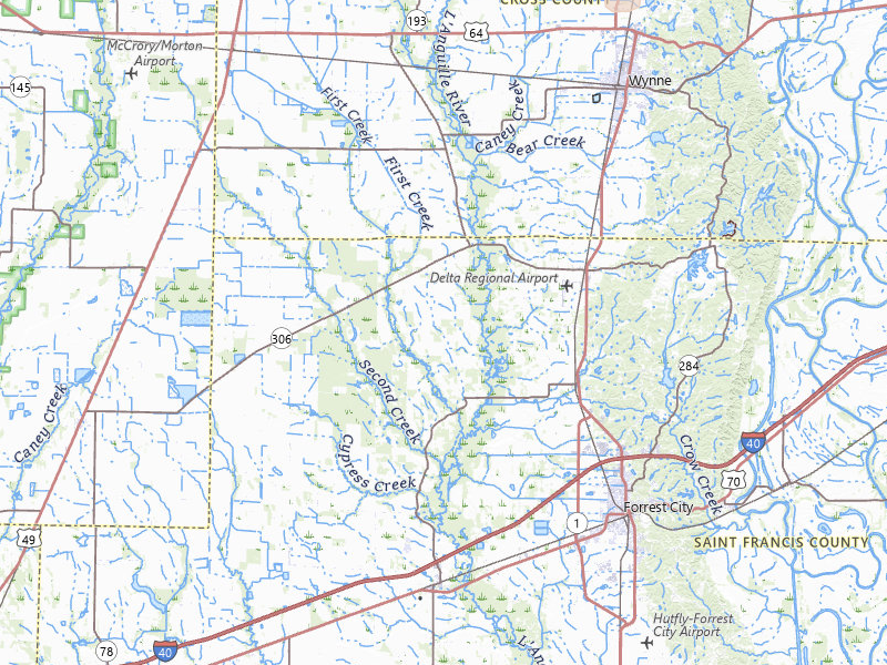 Radar-estimated hail-size map of the storm over Colt, AR on Apr 27, 2026