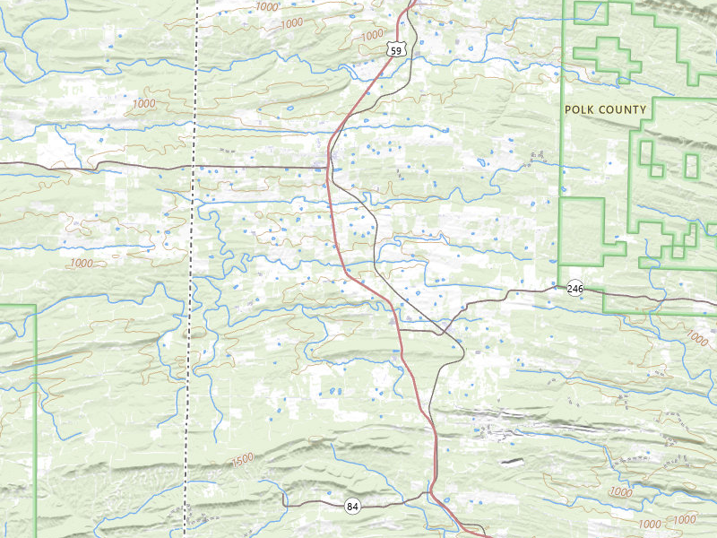 Radar-estimated hail-size map of the storm over Cove, AR on Jul 4, 2026
