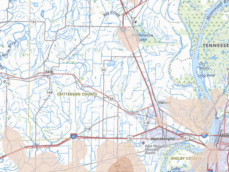 Radar-estimated hail-size map of the storm over Crawfordsville, AR on Jun 1, 2026