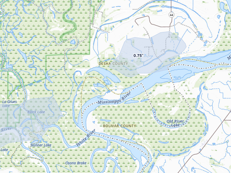 NEXRAD radar-signature map of the hail storm over Crumrod, AR on Mar 7, 2026