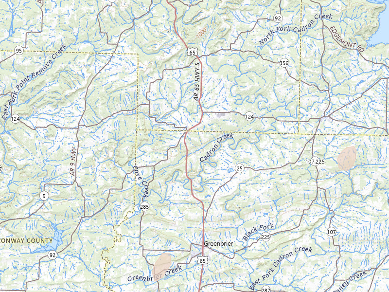 Radar-estimated hail-size map of the storm over Damascus, AR on Jul 3, 2026