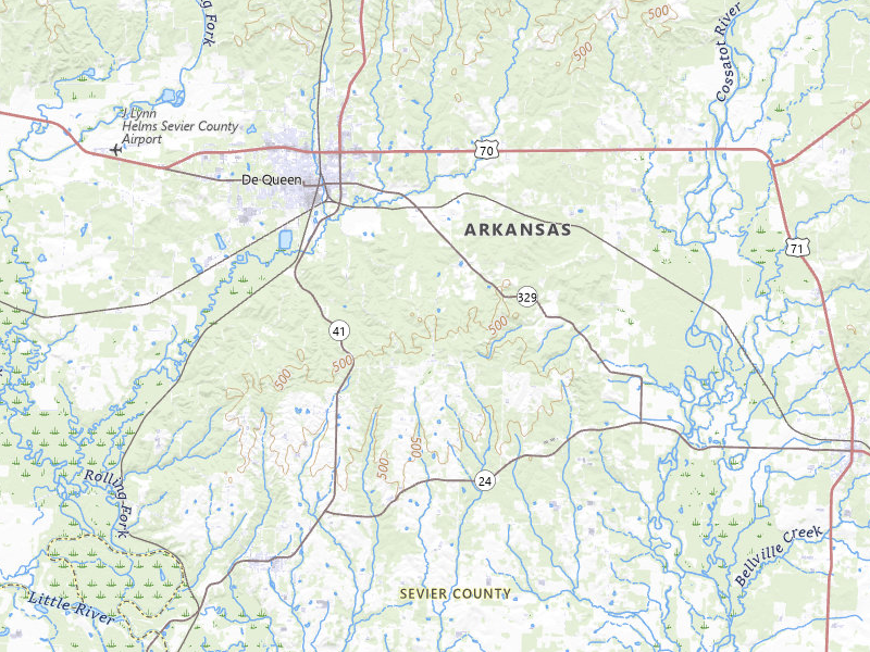 Radar-estimated hail-size map of the storm over De Queen, AR on Apr 24, 2026