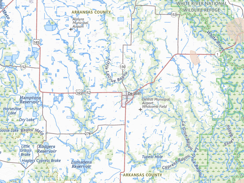 Radar-estimated hail-size map of the storm over De Witt, AR on Apr 28, 2026