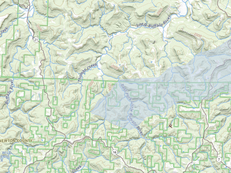 NEXRAD radar-signature map of the hail over Deer, AR