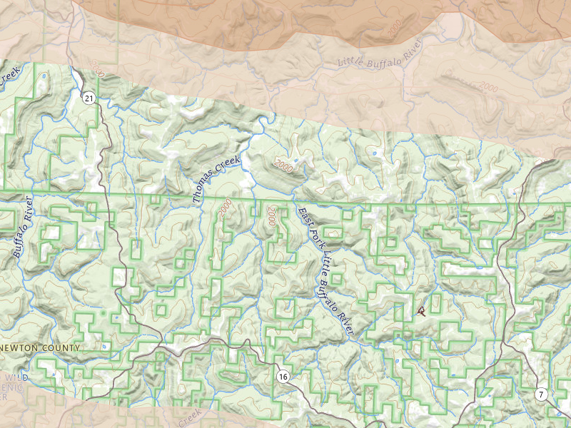 Radar-estimated hail-size map of the storm over Deer, AR on Apr 28, 2026