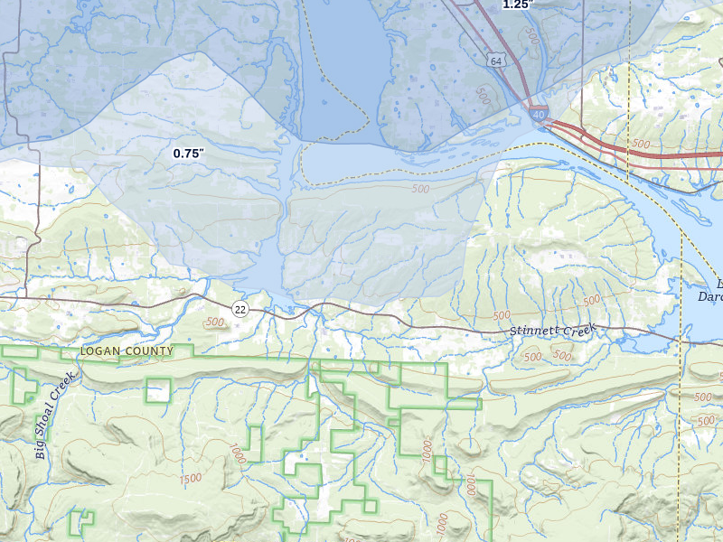 NEXRAD radar-signature map of the hail storm over Delaware, AR on Apr 28, 2026
