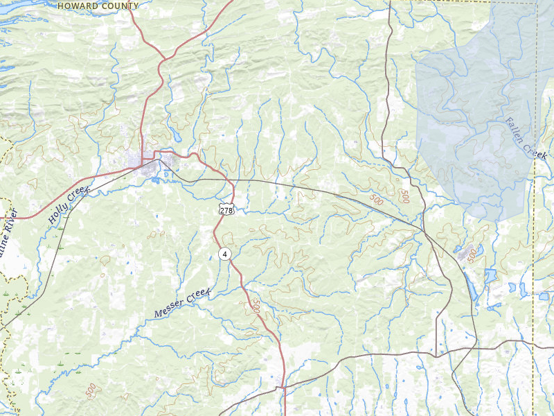NEXRAD radar-signature map of the hail over Dierks, AR