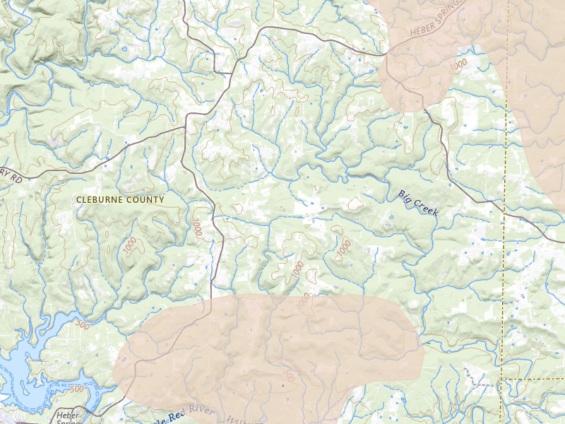 Radar-estimated hail-size map of the storm over Drasco, AR on Apr 27, 2026