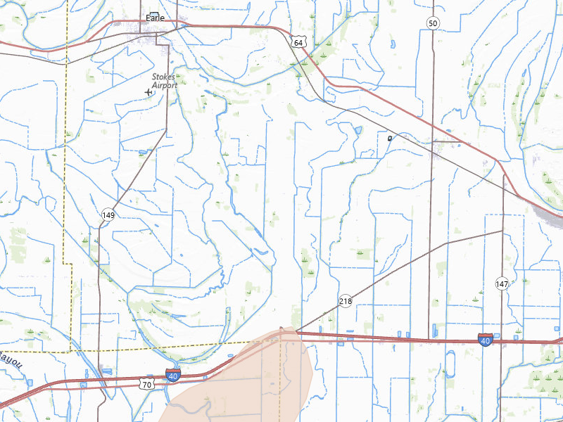 Radar-estimated hail-size map of the storm over Earle, AR on Apr 28, 2026