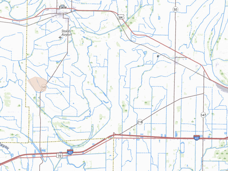 Radar-estimated hail-size map of the storm over Earle, AR on Jul 8, 2026