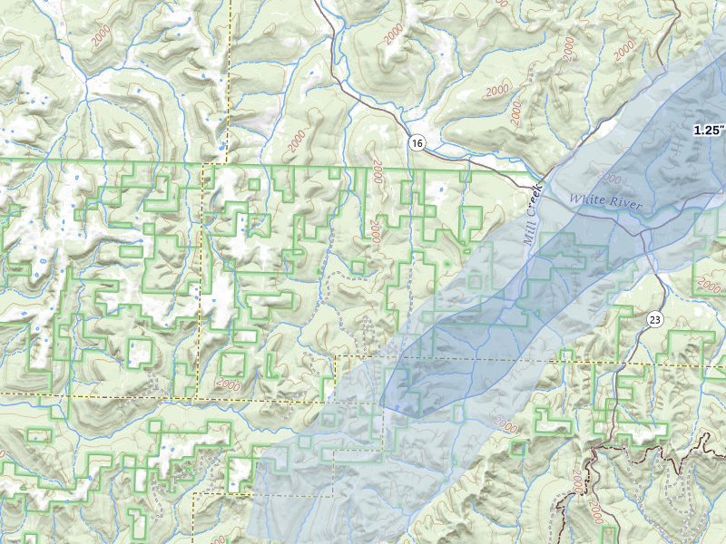 NEXRAD radar-signature map of the hail storm over Elkins, AR on Mar 6, 2026