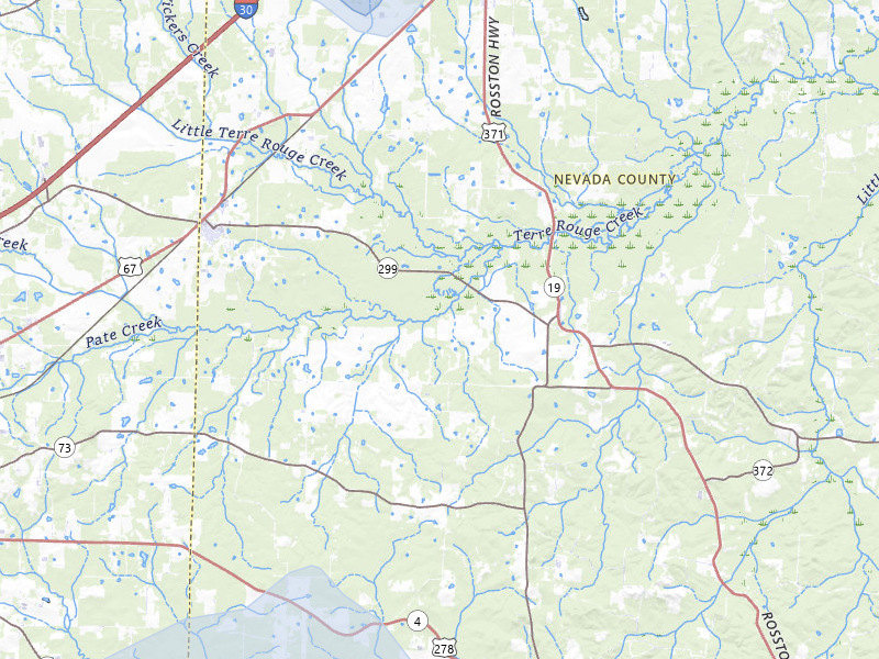 NEXRAD radar-signature map of the hail over Emmet, AR