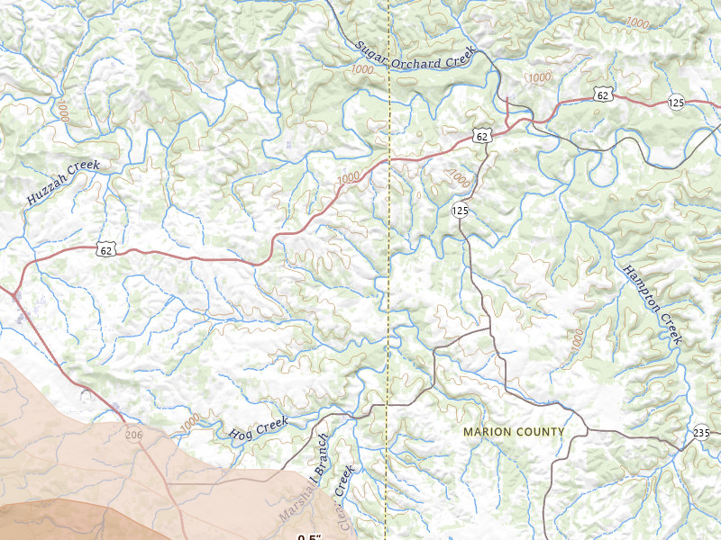 Radar-estimated hail-size map of the storm over Everton, AR on May 30, 2026