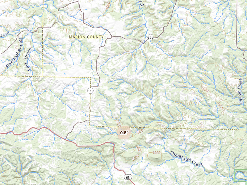 Radar-estimated hail-size map of the storm over Everton, AR on Jul 6, 2026