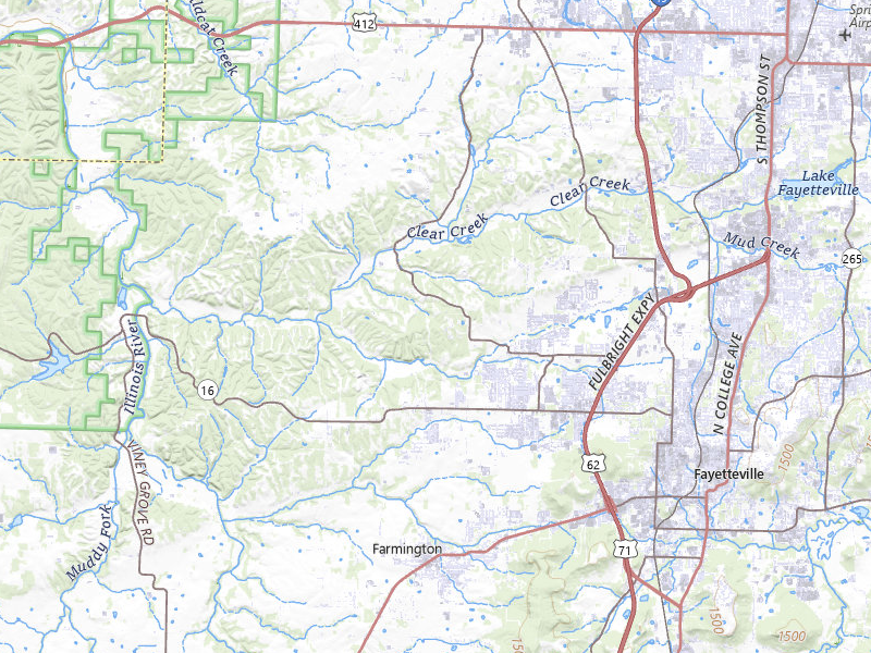 Radar-estimated hail-size map of the storm over Fayetteville, AR on Apr 25, 2026