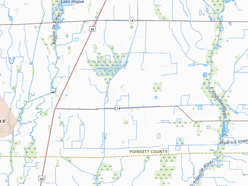 Radar-estimated hail-size map of the storm over Fisher, AR on Jul 2, 2026
