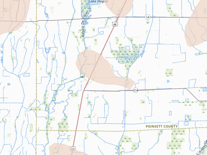Radar-estimated hail-size map of the storm over Fisher, AR on Aug 22, 2026