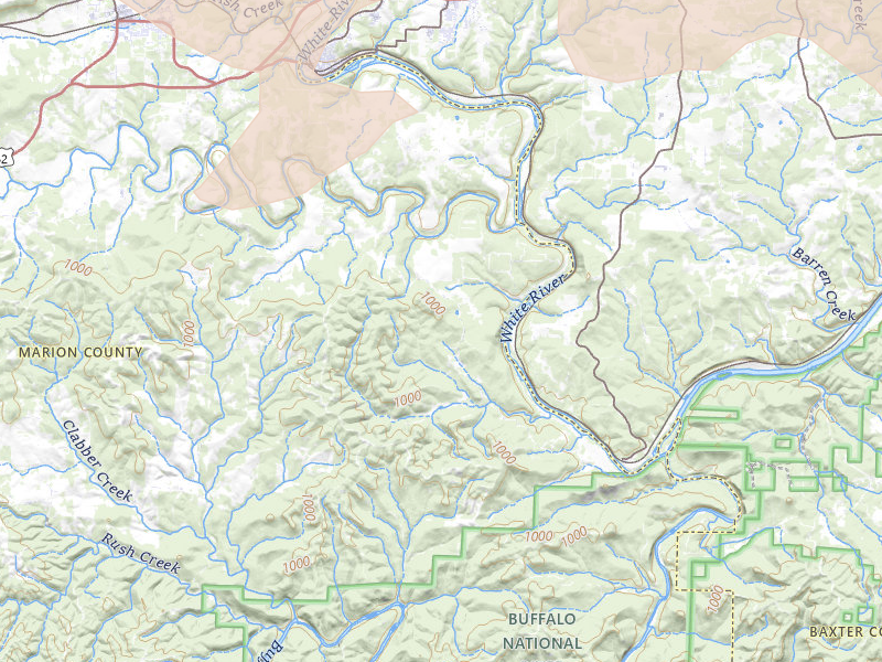 Radar-estimated hail-size map of the storm over Flippin, AR on Mar 4, 2026
