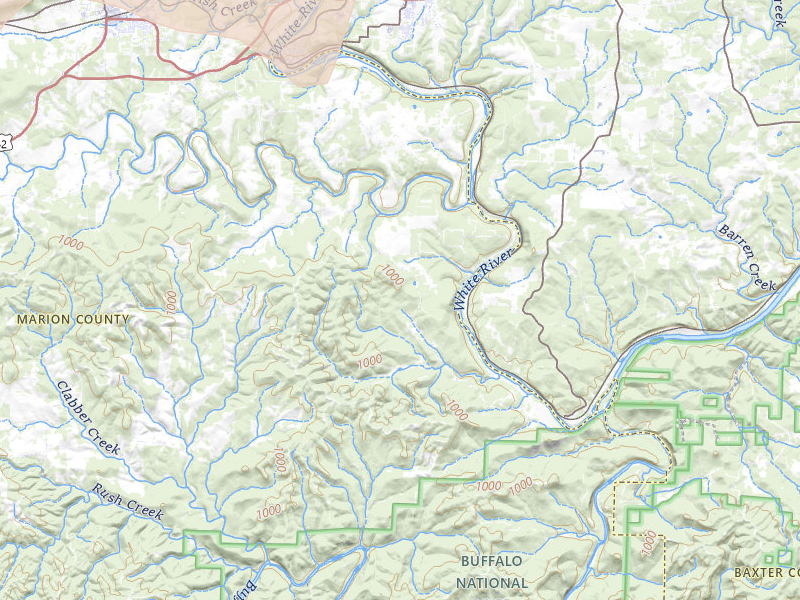 Radar-estimated hail-size map of the storm over Flippin, AR on Mar 15, 2026
