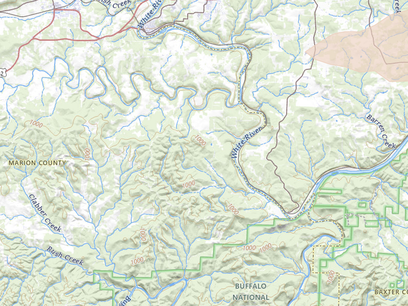 Radar-estimated hail-size map of the storm over Flippin, AR on Apr 27, 2026