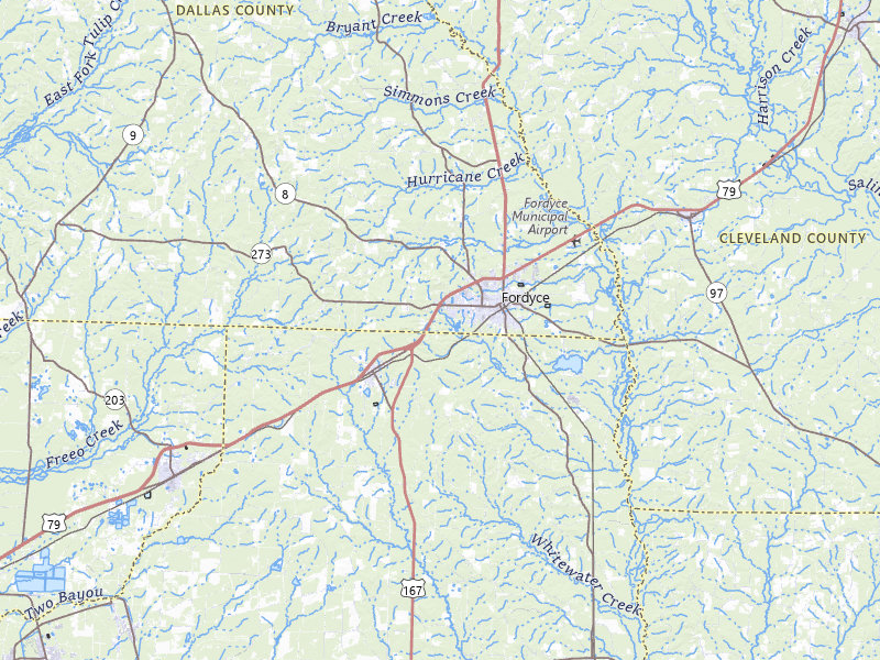 Radar-estimated hail-size map of the storm over Fordyce, AR on May 31, 2026