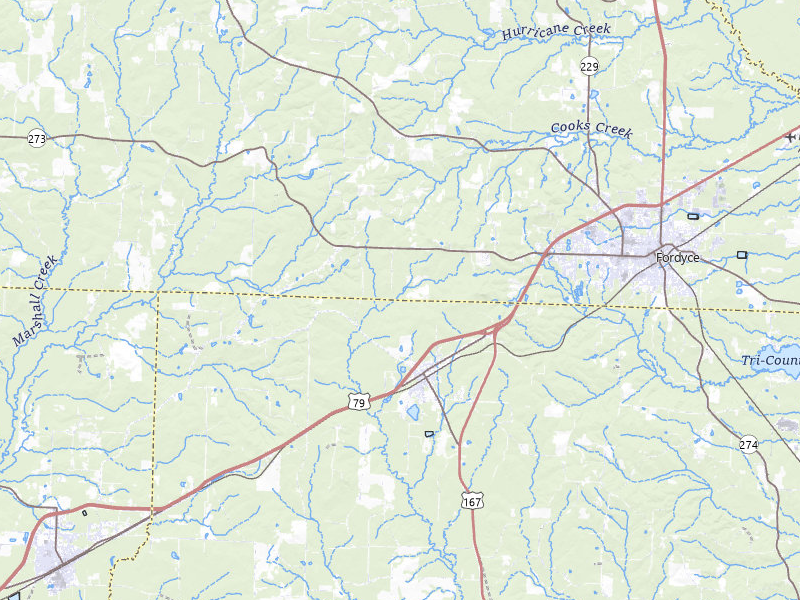 NEXRAD radar-signature map of the hail storm over Fordyce, AR on May 31, 2026