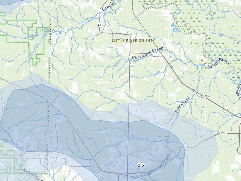 NEXRAD radar-signature map of the hail over Foreman, AR