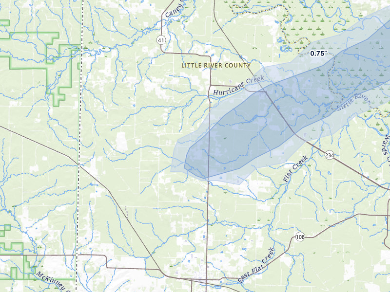 NEXRAD radar-signature map of the hail storm over Foreman, AR on Apr 28, 2026