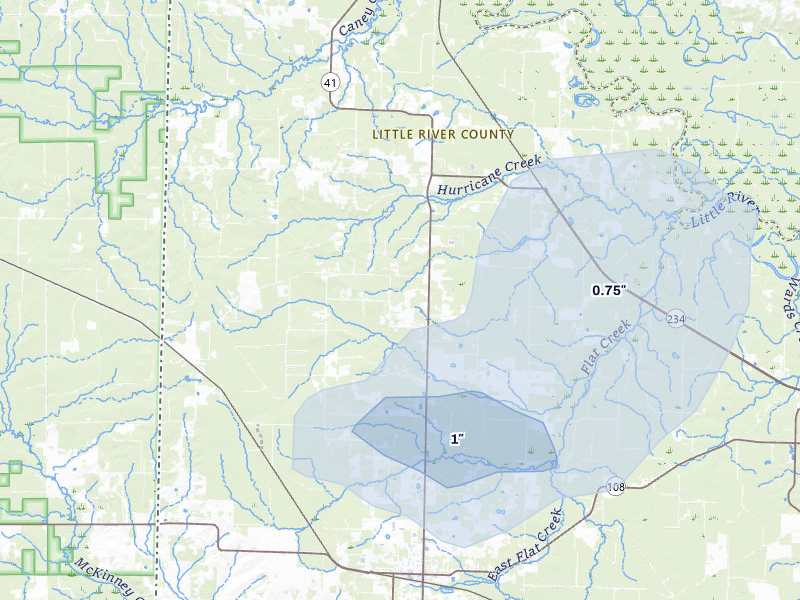 NEXRAD radar-signature map of the hail over Foreman, AR