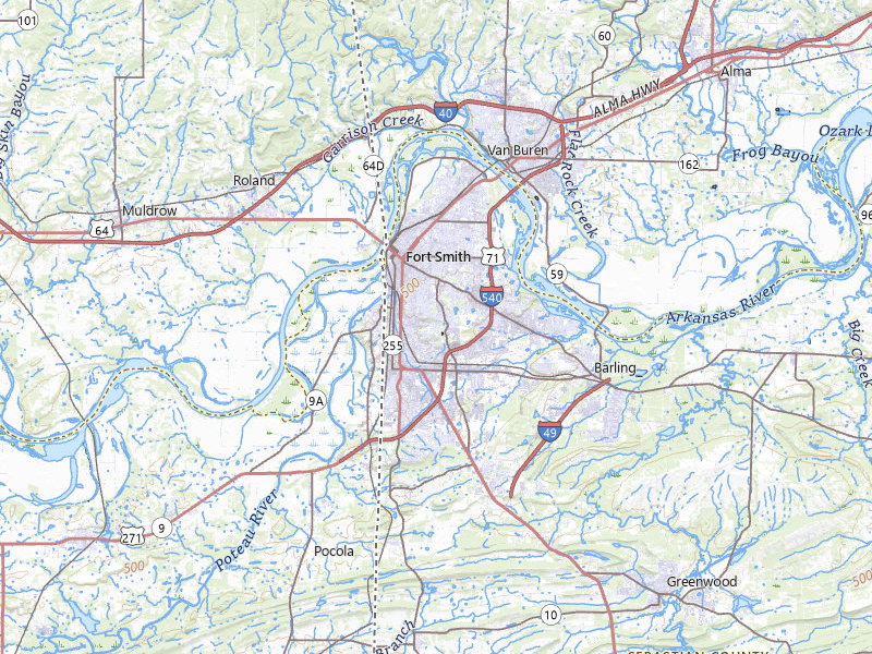 Radar-estimated hail-size map of the storm over Fort Smith, AR on Mar 6, 2026