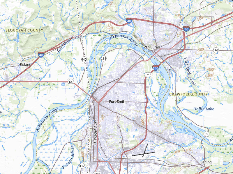 Radar-estimated hail-size map of the storm over Fort Smith, AR on May 9, 2026