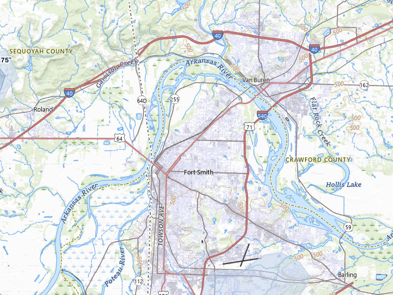 NEXRAD radar-signature map of the hail over Fort Smith, AR