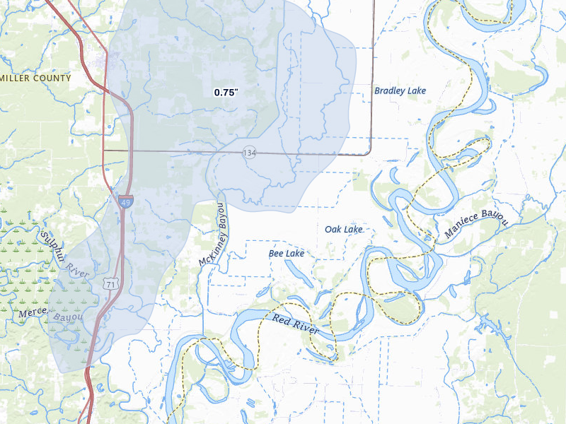 NEXRAD radar-signature map of the hail storm over Fouke, AR on Mar 6, 2026