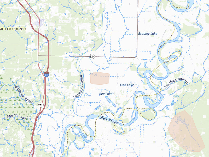 Radar-estimated hail-size map of the storm over Fouke, AR on May 9, 2026
