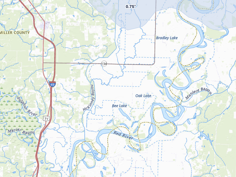 NEXRAD radar-signature map of the hail over Fouke, AR