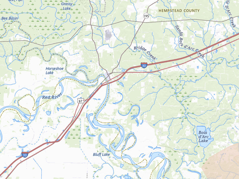 Radar-estimated hail-size map of the storm over Fulton, AR on Apr 24, 2026