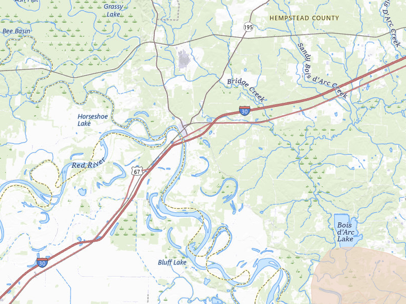 Radar-estimated hail-size map of the storm over Fulton, AR on Jun 2, 2026