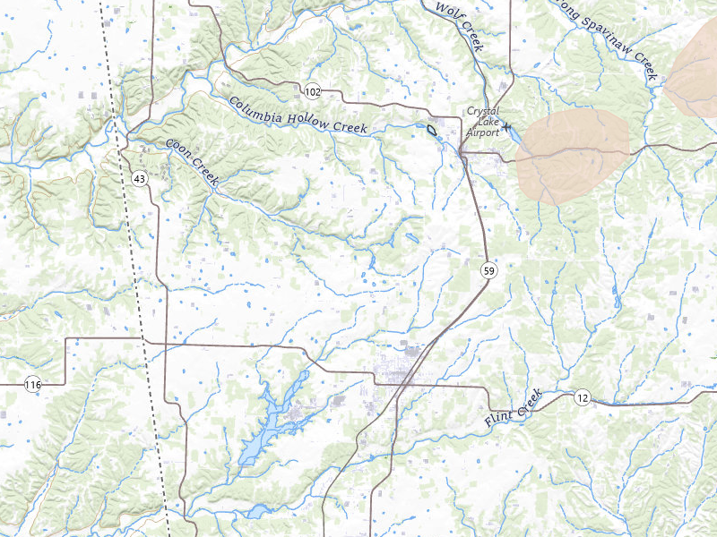 Radar-estimated hail-size map of the storm over Gentry, AR on Mar 4, 2026