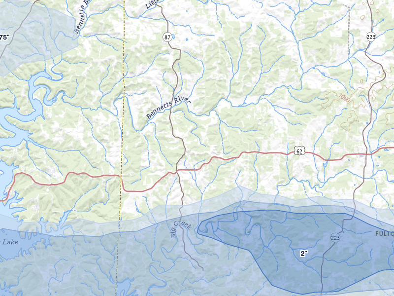 NEXRAD radar-signature map of the hail storm over Gepp, AR on Mar 4, 2026