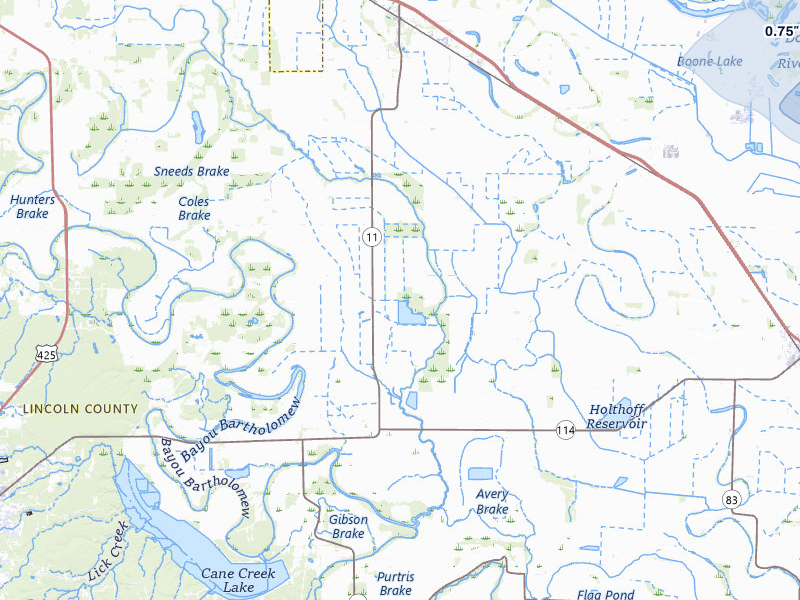 NEXRAD radar-signature map of the hail storm over Gould, AR on Jul 8, 2026