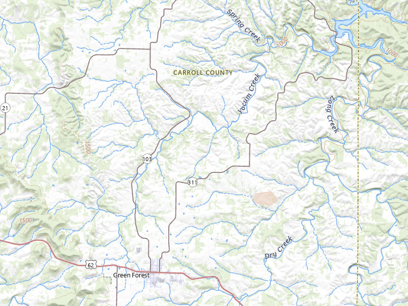 Radar-estimated hail-size map of the storm over Green Forest, AR