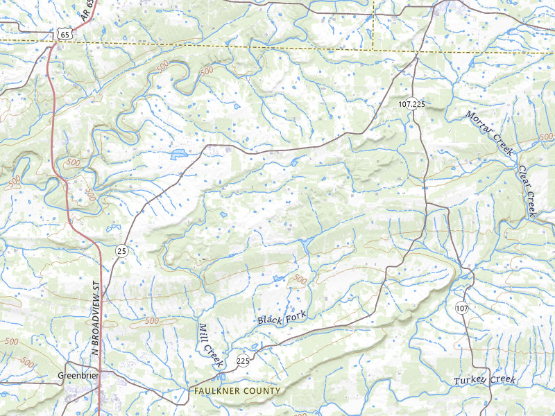 Radar-estimated hail-size map of the storm over Greenbrier, AR on Jul 11, 2026