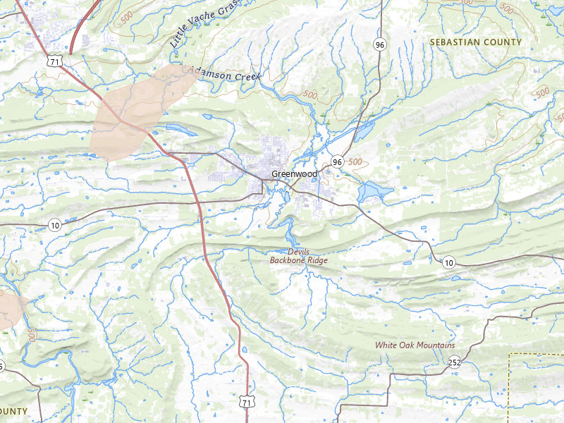 Radar-estimated hail-size map of the storm over Greenwood, AR on Apr 25, 2026