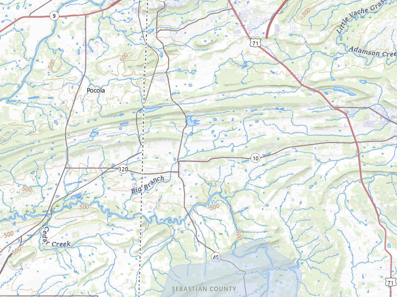 NEXRAD radar-signature map of the hail storm over Hackett, AR on Apr 28, 2026