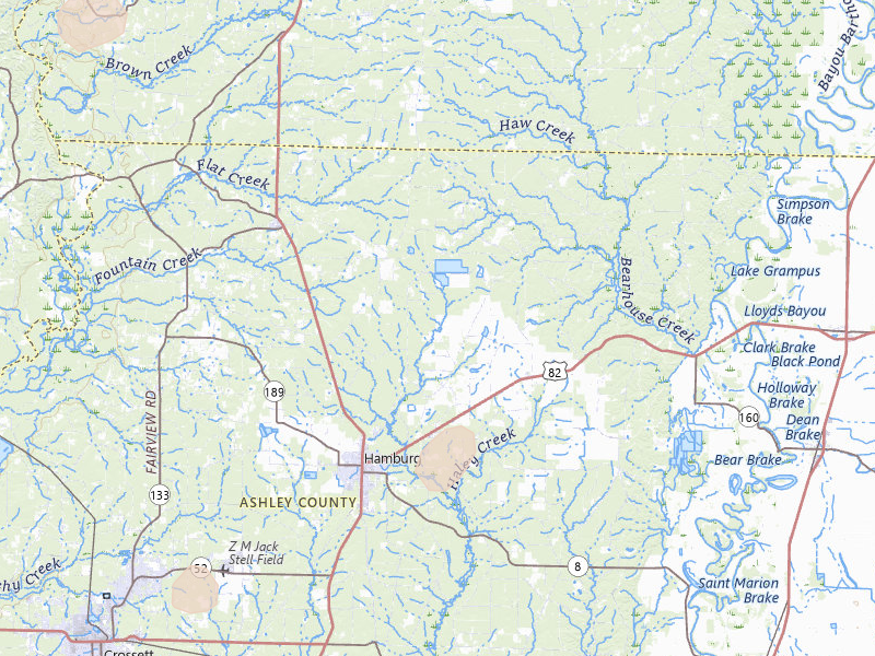 Radar-estimated hail-size map of the storm over Hamburg, AR on Jul 4, 2026