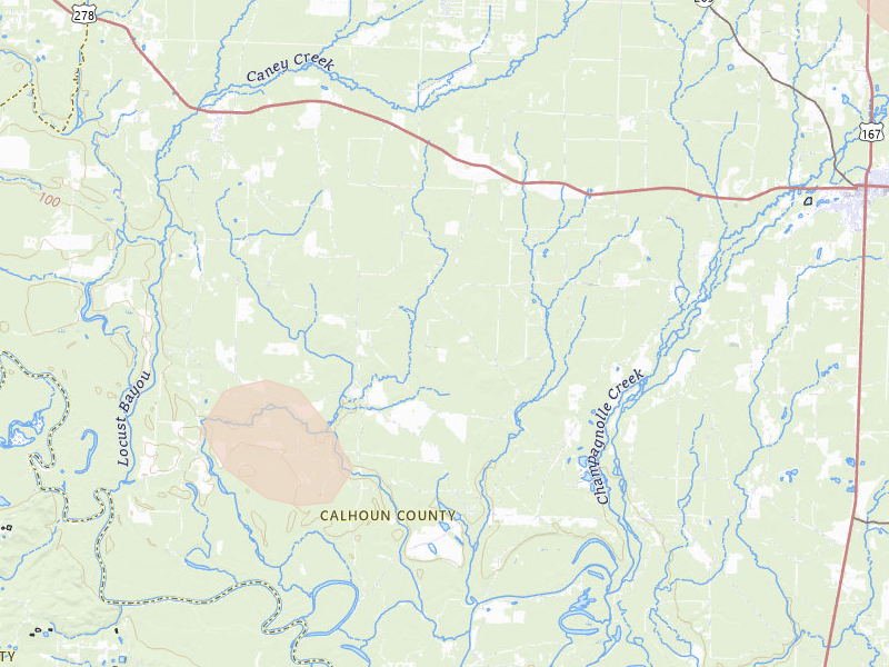 Radar-estimated hail-size map of the storm over Hampton, AR on May 30, 2026