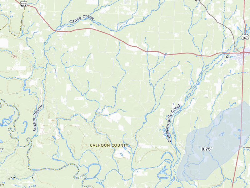 NEXRAD radar-signature map of the hail storm over Hampton, AR on May 31, 2026