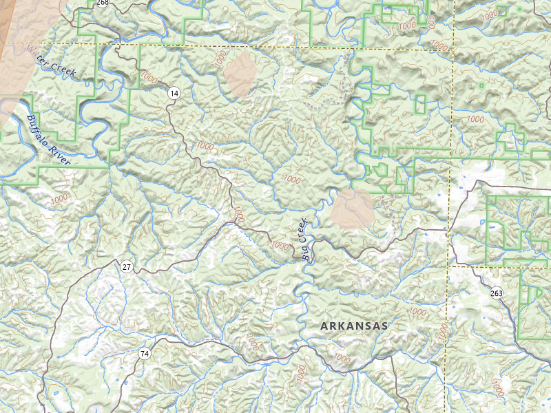 Radar-estimated hail-size map of the storm over Harriet, AR on Aug 6, 2026